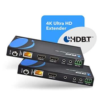 OREI UltraHD HDMI Extender 4K 18G HDBaseT Over Single CAT5e/CAT6 Cable 4K @ 60Hz Upto 230FT with IR ...