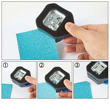 QIQQIKIN Corner Cutter 3 in 1 (R5+10MM+Scallop) Edge Rounder Punch, Paper Corner Punches for Paper Crafts, Picture Photo Clipper Laminating Scrapbook Chomper Business Card Making Junk Journal Supplies