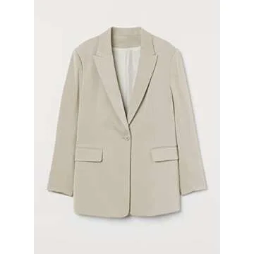 Dokotoo Women's Blazers & Suit Jackets Open Front Buttons Fashion Jacket Solid Color Work Office Spring Blazer Jackets for Women Business Casual Khaki Large