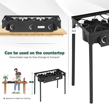 Versatile Goplus 3 Burner Camping Stove for Outdoor Cooking