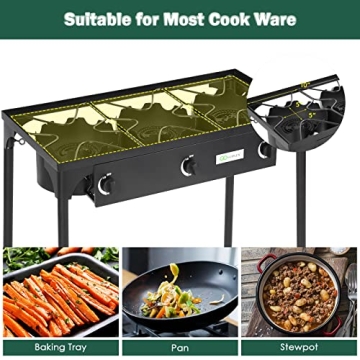 Versatile Goplus 3 Burner Camping Stove for Outdoor Cooking