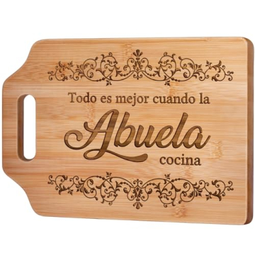 AceThrills Abuela Gifts - Bamboo Cutting Board Engraved 12.3"L x 8.7"W