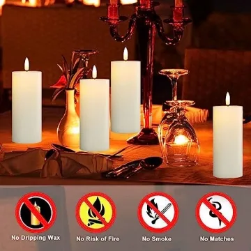 Volnyus White Flameless Candles with Remote Control