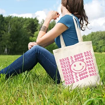 Kimoli Canvas Tote Bag Stylish Floral Aesthetic Shopping