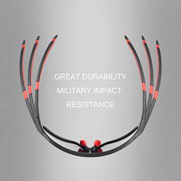 ROCKBROS Polarized Sunglasses for Men Women UV Protection Cycling Sunglasses (Black Red)