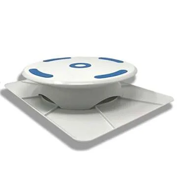 Ateco Reversible 2-Sided Revolving Cake Decorating Stand, Plastic Turntables and Base, 12 by 16-Inch and 12-Inch Diameter, White