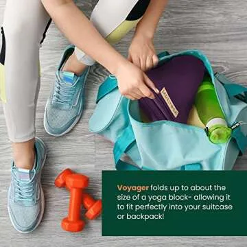 JadeYoga Voyager Yoga Mat - Lightweight & Portable Rubber Yoga Mat - Non-Slip Exercise Mat for Women & Men - Great for Yoga, Home Workout, Gym Fitness, Pilates, Stretching, and More (68" Purple)