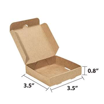 Huoshange 3.5 Inch Mini Pizza Boxes,120 Pack Disposable Small Pizza Boxes,Brown Pizza Boxes for Cook...