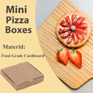Huoshange 3.5 Inch Mini Pizza Boxes,120 Pack Disposable Small Pizza Boxes,Brown Pizza Boxes for Cookie,Mini Pies, Party Favors and Crafts(3.5x3.5x0.8 Inches)
