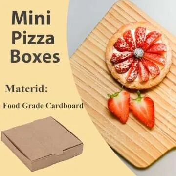 Huoshange 3.5 Inch Mini Pizza Boxes,120 Pack Disposable Small Pizza Boxes,Brown Pizza Boxes for Cookie,Mini Pies, Party Favors and Crafts(3.5x3.5x0.8 Inches)