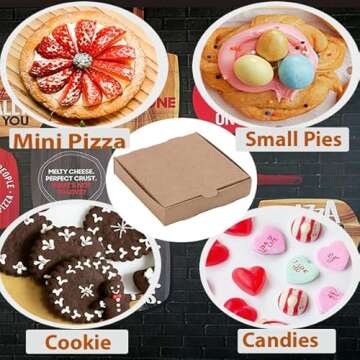 Huoshange 3.5 Inch Mini Pizza Boxes,120 Pack Disposable Small Pizza Boxes,Brown Pizza Boxes for Cookie,Mini Pies, Party Favors and Crafts(3.5x3.5x0.8 Inches)