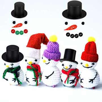 WILLBOND 120 Mini Christmas Knit Hat Set for DIY Crafting and Decorations