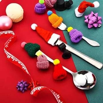 WILLBOND 120 Mini Christmas Knit Hats for Festive Crafts