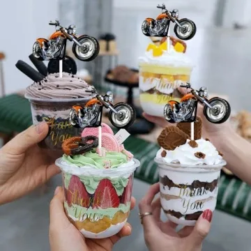 Motorcycle Cupcake Toppers for Racing Themed Parties