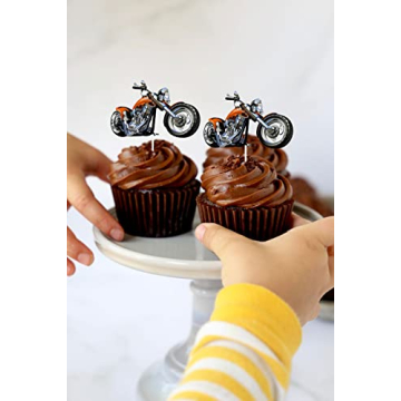 Motorcycle Cupcake Toppers for Racing Themed Parties