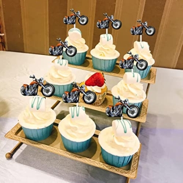 Motorcycle Cupcake Toppers for Racing Themed Parties