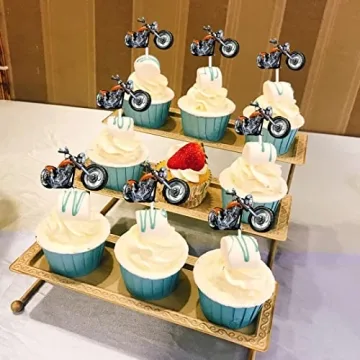 Motorcycle Cupcake Toppers for Racing Themed Parties