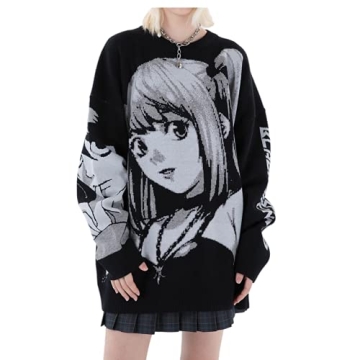 PEXIZUAN Goth Knitted Harajuku Winter Clothes Women Oversized Sweaters Long Sleeve Top Fashion Japan...