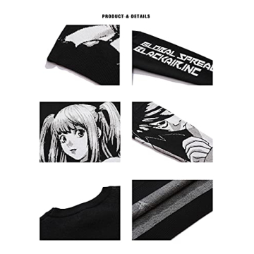 PEXIZUAN Goth Oversized Anime Sweater for Women