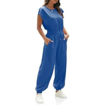 Fisoew Women's Stylish Oversized Jumpsuit with Pockets