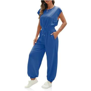 Fisoew Women's Stylish Oversized Jumpsuit with Pockets