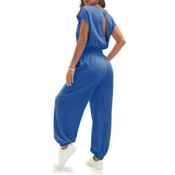 Fisoew Women's Stylish Oversized Jumpsuit with Pockets