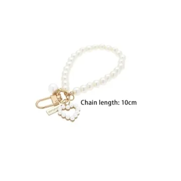 Elegant Pearl Heart Keychain 2PCS for Stylish Women