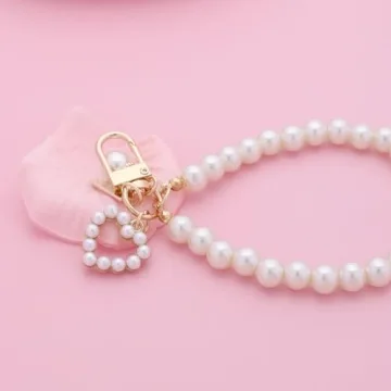 Elegant Pearl Heart Keychain 2PCS for Stylish Women