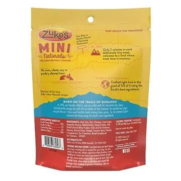 Zuke's Mini Naturals Dog Training Treats, Salmon Recipe, Soft Mini Dog Treats with Vitamins & Minerals, Made for All Breed Sizes Beef, 16 Ounce (Pack of 1)
