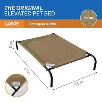 Coolaroo Elevated Dog Bed for Indoor Outdoor Use
