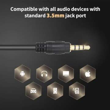 Poyiccot Audio Splitter: 1 to 4 Headphone Cable