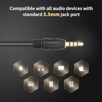 Poyiccot Audio Splitter: 1 to 4 Headphone Cable