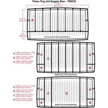 ArtBin 3-Tray Art Supply Box Organizer for Crafts and More