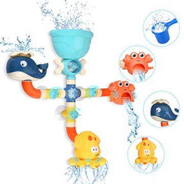 Interactive Bath Toys for Toddlers 2-5 Years - Fun Water Pipes & Animal Sprayers