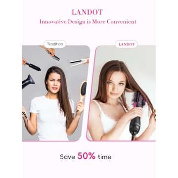 Hair Dryer Brush Blow Dryer Brush in One - One-Step Hot Air Brush with 60 mm Oval Barrel - 4 in 1 HairDryer Styler and Volumizer for Drying Straightening Curling Volumizing Hair