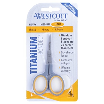 Westcott 4" Titanium Scissors for Crafting and Sewing
