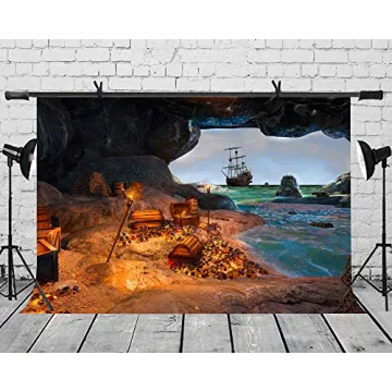 LYLYCTY 7x5ft Treasure Chest Photography Backdrop