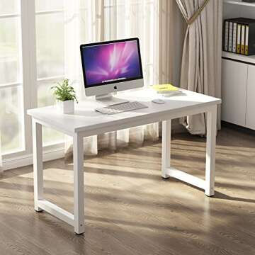 Tribesigns Modern Simple Computer Desk, 47 inch Office Desk Computer Table, Study Writing Study Desk...