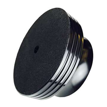 Vinyl Record Weight LP Stabilizer – Turntable Clamp by Record-Happy 15oz HiFi Premium Aluminum Audiophile Grade Vibration Reducer with Soft Base Pad for Optimal Audio and Performance of your R. Player