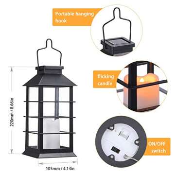 Tomshine Solar Lanterns - Flameless LED Light for Outdoors
