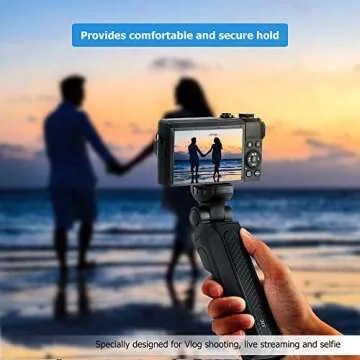Portable Camera Mini Shooting Grip Tripod for Sony ZV-E10 ZV-1 A6700 A6600 A6500 A6400 A6300 A6100 A7C RX100VII for Canon R7 R10 R50 R100 M200 M6 M50 Mark II G7XIII for Panasonic G85 for Nikon Z50 Z30