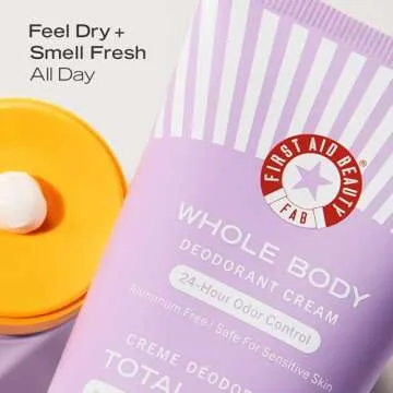 First Aid Beauty Whole Body Deodorant Cream | Control Unwanted Body Odor for an All-day Fresh Feel, ...