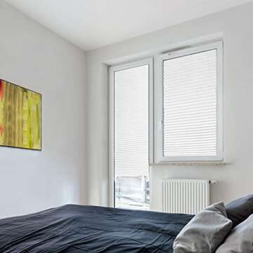 Blinds for Windows Cordless Blinds Temporary Shades Paper Blinds No Drill Mini Blinds Black Out Blinds for Window of Bedroom,Bathroom,Kitchen Office (White-Semi Shading, 23.6 * 59"(60 * 150cm))