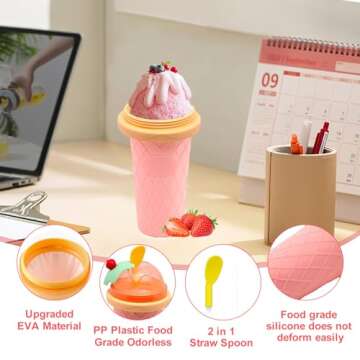 Slushie Maker Cup - DIY Magic Quick Frozen Smoothies Cups for Homemade Milk Shake Ice Cream Maker Do...
