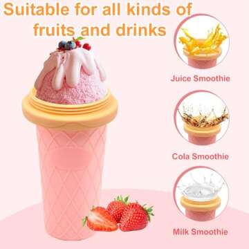Slushie Maker Cup - DIY Magic Quick Frozen Smoothies Cups for Homemade Milk Shake Ice Cream Maker Double Layer Squeeze Slushy Maker Cu p, Birthday Gifts for Kids,Friends,Family