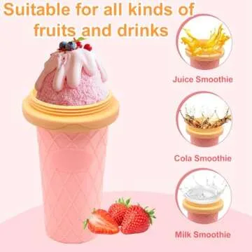 Slushie Maker Cup - DIY Magic Quick Frozen Smoothies Cups for Homemade Milk Shake Ice Cream Maker Double Layer Squeeze Slushy Maker Cu p, Birthday Gifts for Kids,Friends,Family