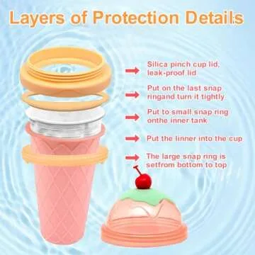 Slushie Maker Cup - DIY Magic Quick Frozen Smoothies Cups for Homemade Milk Shake Ice Cream Maker Double Layer Squeeze Slushy Maker Cu p, Birthday Gifts for Kids,Friends,Family