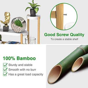 Wisuce Bamboo Plant Stands Indoor, 3 Tier Tall Corner Plant Stand Holder & Plant Display Rack for Garden Outdoor (3-2 Tier)