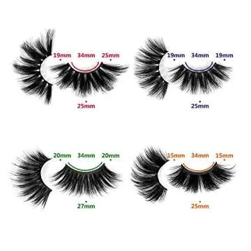 Pawotence 25MM Fluffy Mink Lashes 5D Dramatic Thick Long False Eyelashes Wispy 4 Variety Styles Mixed Faux Mink Lashes 20 Pairs Soft Big Lashes Reusable Handmade Fake Eyelashes Pack