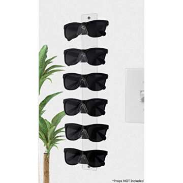 Marketing Holders 6 Pack Eyewear Holder 6 Pair Wall Mount Clear Acrylic with Hardware Fashion Retailers Malls Shopping Centers Discount Retailers Airport Gift Shops Convenience Stores